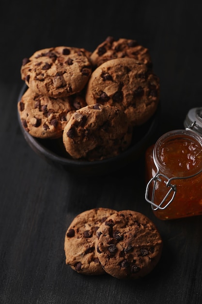 Chocolate cookies with chocolate chips