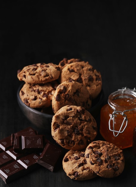 Chocolate cookies with chocolate chips