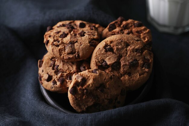 Chocolate cookies with chocolate chips