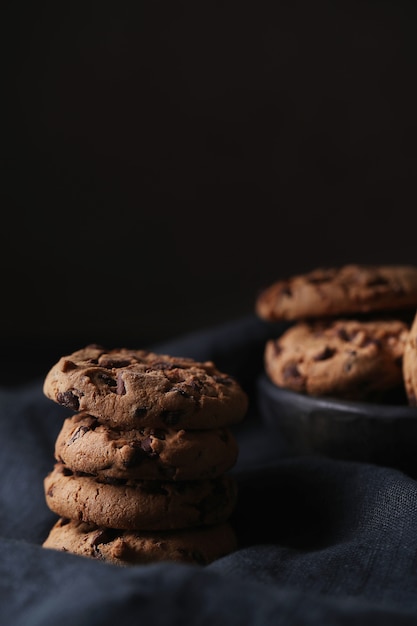 Chocolate cookies with chocolate chips