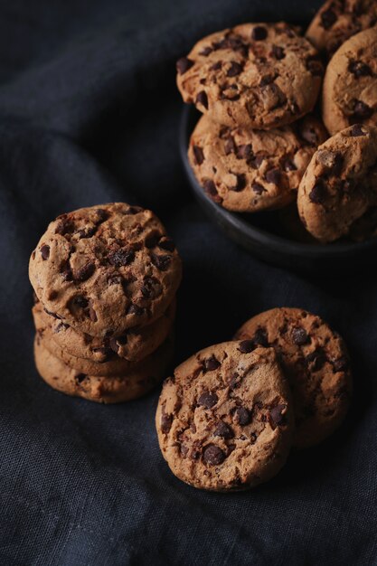 Chocolate cookies with chocolate chips