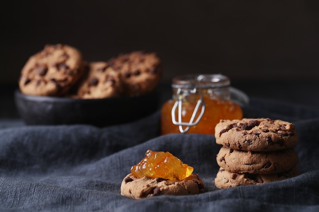 Chocolate cookies with chocolate chips