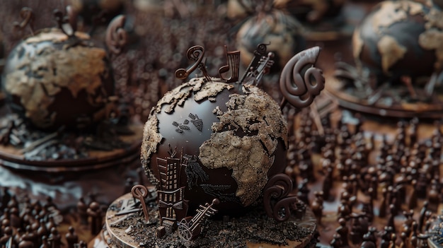 Free photo chocolate fantasy world ball