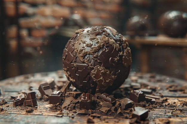 Free photo chocolate fantasy world ball