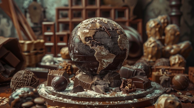 Free photo chocolate fantasy world ball