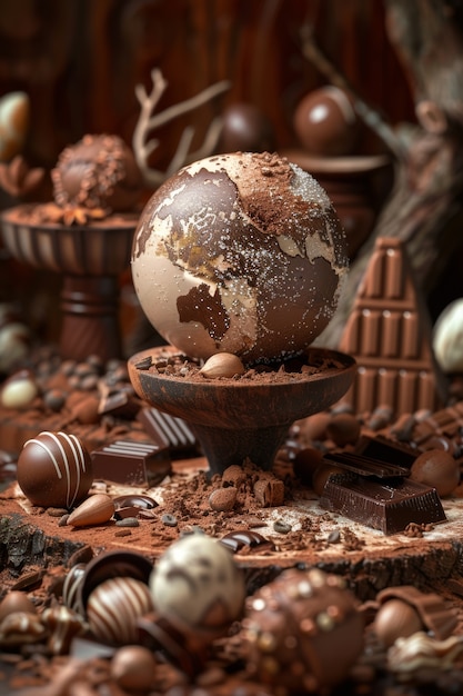 Free photo chocolate fantasy world ball