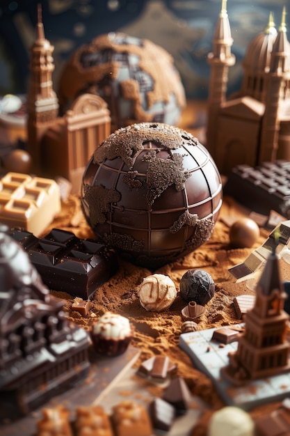 Free photo chocolate fantasy world ball