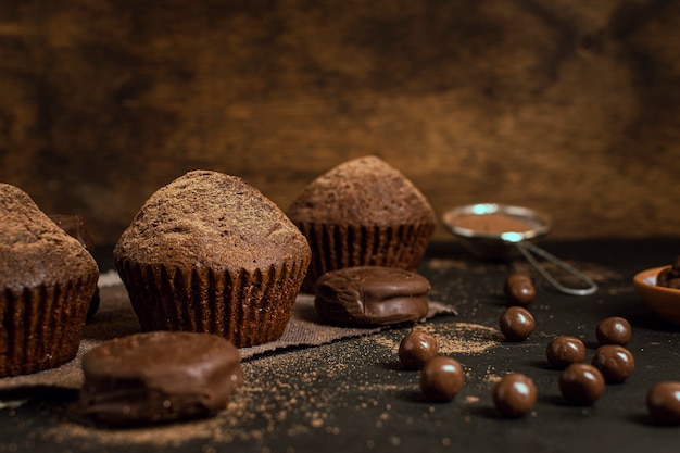 Chocolate muffins and cocoa chips