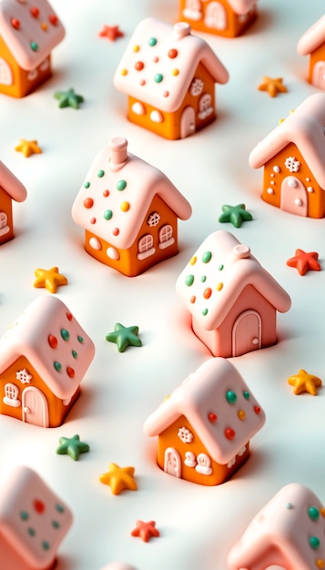 Free photo christmas 3d gingerbread house