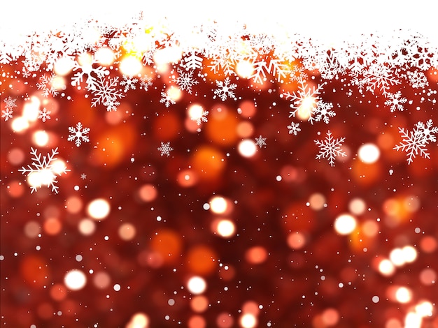 Christmas background of falling snowflakes