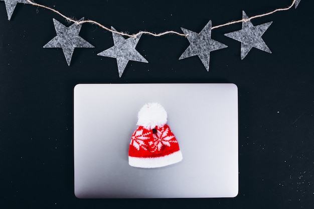 Free Photo christmas background layout on black background