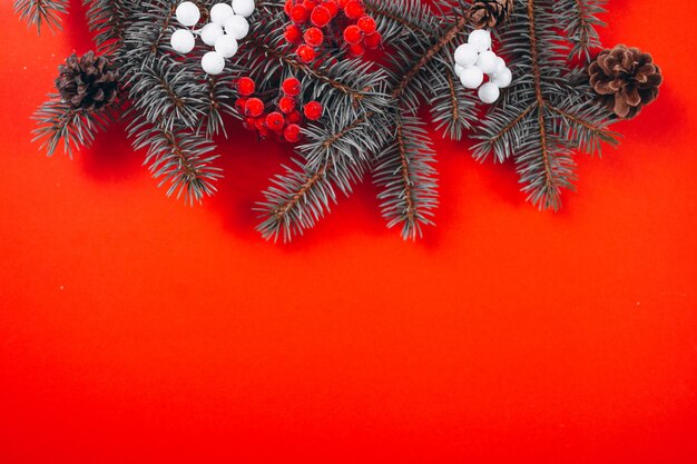 Christmas background layout on red background