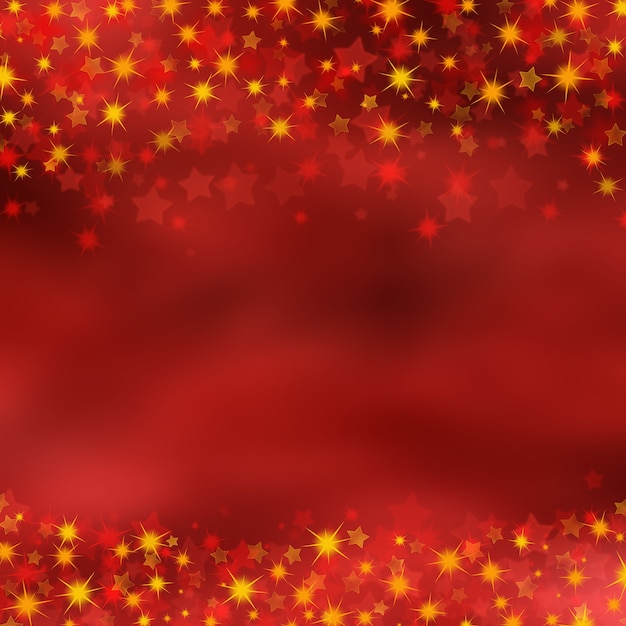 Christmas background of red and gold stars