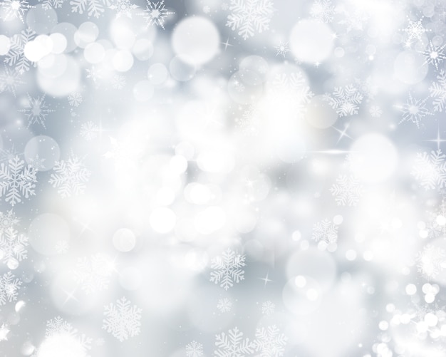 Christmas background of snowflakes and stars