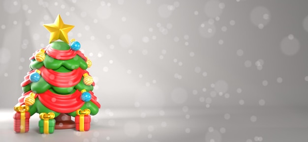 Free photo christmas background with bokeh lights 3d illustration