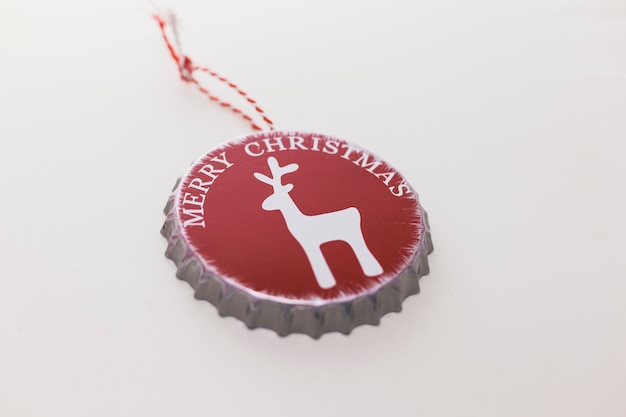 Christmas background with bottle cap