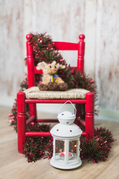 Free Photo christmas background with chair