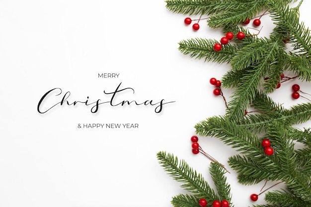 Christmas background with Christmas greeting message on white background