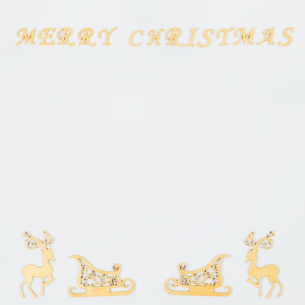 Free Photo christmas background with reindeers and sledges