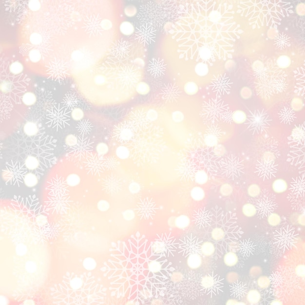 Free photo christmas background with snowflakes and bokeh lights design