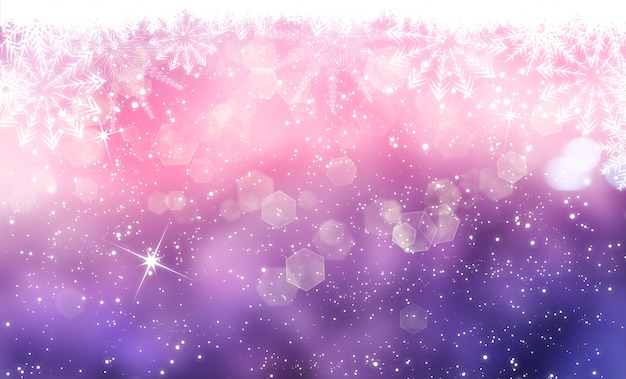 Free Photo christmas background with snowflakes stars and bokeh lights