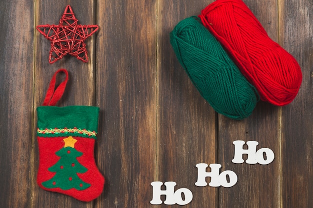 Free photo christmas background with wool