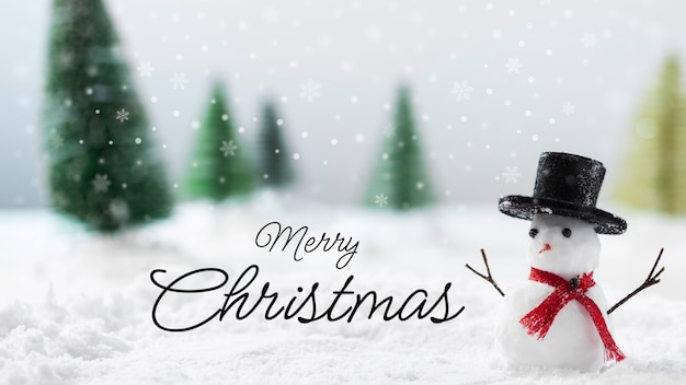 Free Photo christmas banner with snowman