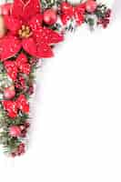 Free photo christmas border with flowers and bows