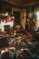 Free photo christmas celebration scene in dark style with gruesome setting