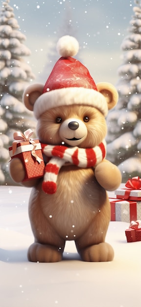 Free photo christmas celebration with bear