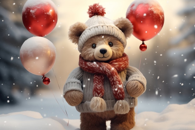 Free Photo christmas celebration with bear