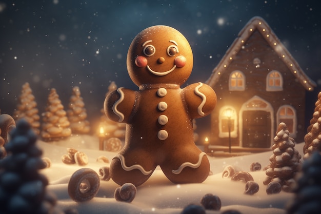 Free photo christmas celebration with gingerbread