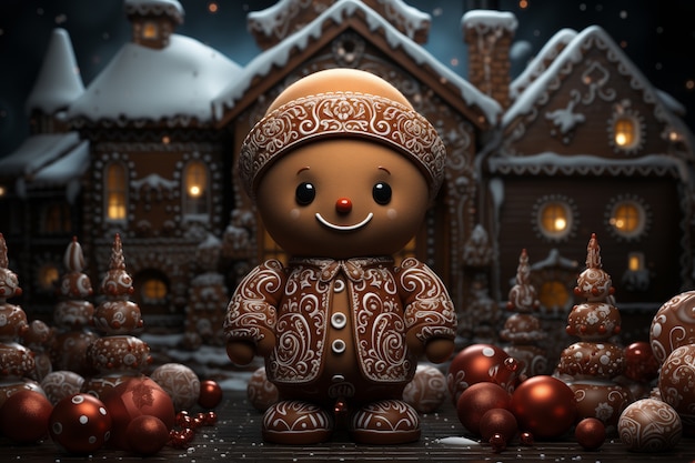 Free Photo christmas celebration with gingerbread