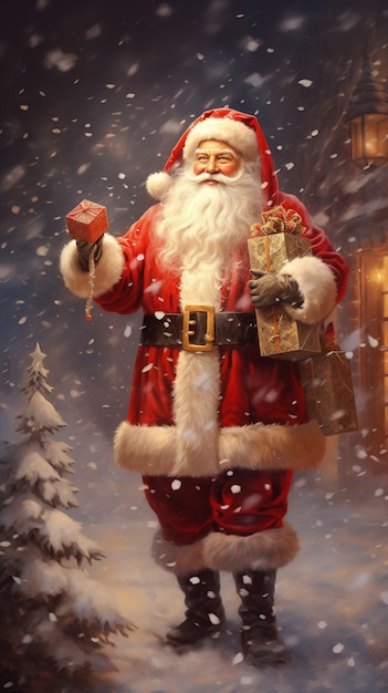 Free photo christmas celebration with santa claus