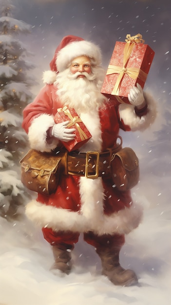 Free Photo christmas celebration with santa claus