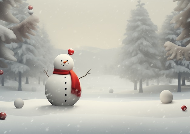 Free Photo christmas celebration with  snowman