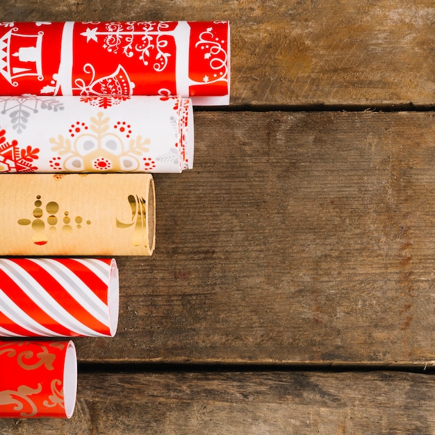 Christmas composition with close up view of presents