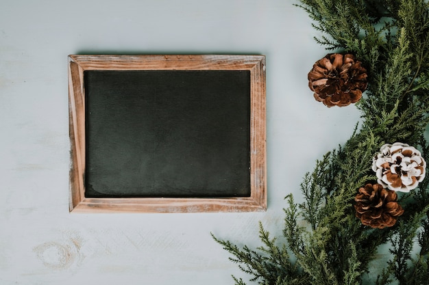 Free photo christmas composition with slate