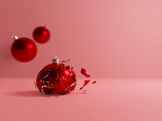 Christmas concept with balls and copy space