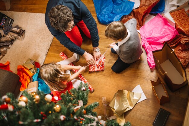 Christmas concept with young family