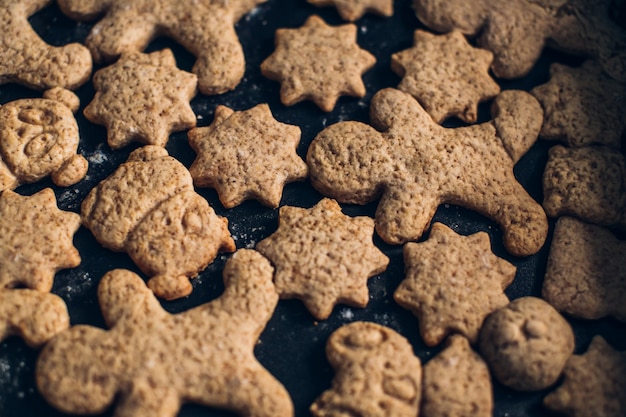 Christmas cookies on a wooden background