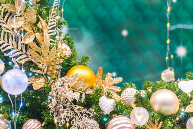 Christmas decoration on a green background