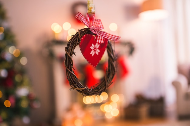 Free photo christmas decoration with circle shape