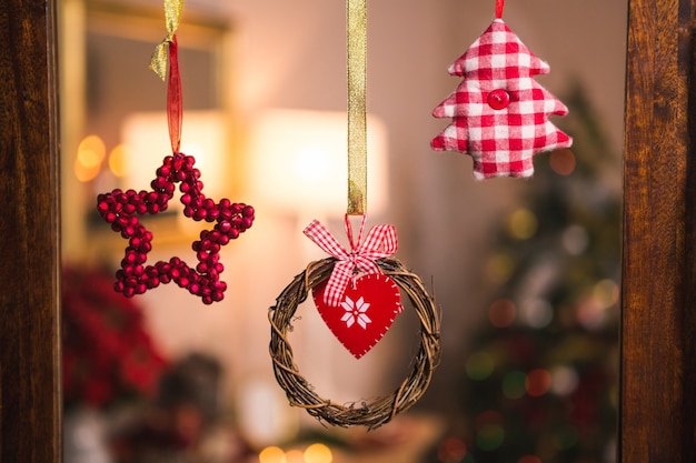 Free photo christmas decoration with circle shape