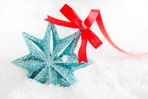 Free photo christmas decoration with snow