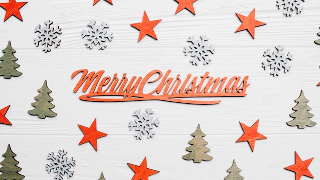 Free Photo christmas decoration with with letters in middle