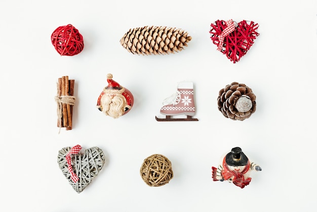 Free photo christmas decorations and objects for mock up template design.