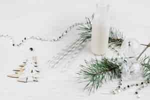 Free photo christmas decorations on table