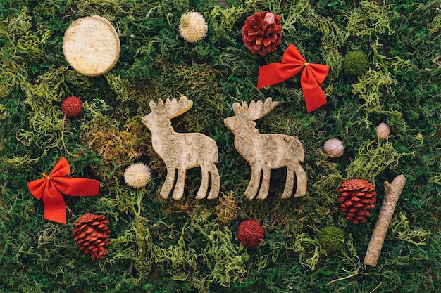 Christmas elements on grass