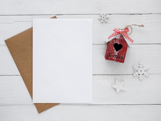 Free Photo christmas eve concept on wooden table